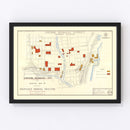 Vintage Map of Milwaukee, Wisconsin 1957