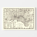 Vintage Map of Milwaukee, Wisconsin 1870