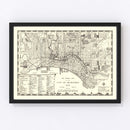 Vintage Map of Milwaukee, Wisconsin 1870