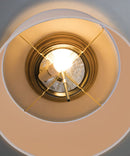 16"W Moderne Flush Mount Conversion Kit White Linen Drum Lampshade by LampsUSA