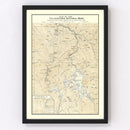 Vintage Yellowstone National Park Map 1882