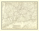 Vintage Map of Connecticut 1898