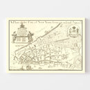 Vintage Map of New York City, New York 1728