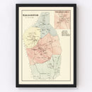 Vintage Map of Marlborough, Connecticut 1869
