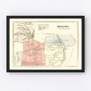 Vintage Map of Rocky Hill, Connecticut 1869