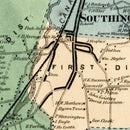 Vintage Map of Southington, Connecticut 1869