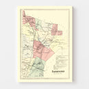 Vintage Map of Farmington, Connecticut 1869