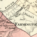 Vintage Map of Farmington, Connecticut 1869