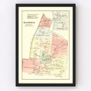 Vintage Map of Bloomfield, Connecticut 1869