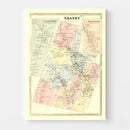 Vintage Map of Granby, Connecticut 1869