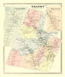 Vintage Map of Granby, Connecticut 1869