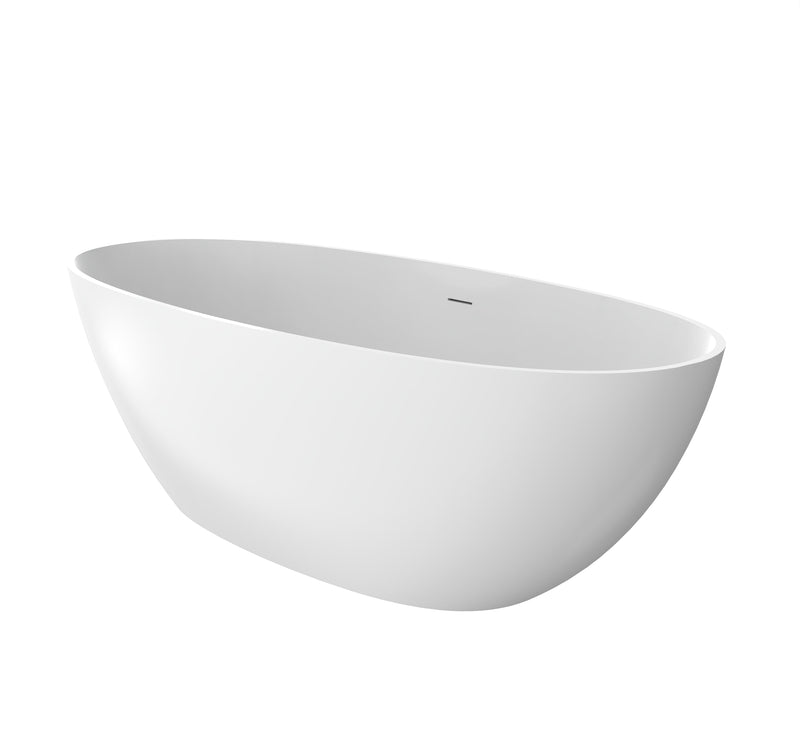 70.87 Inch Freestanding Solid Surface Soaking Bathtub, photo 6 of 10