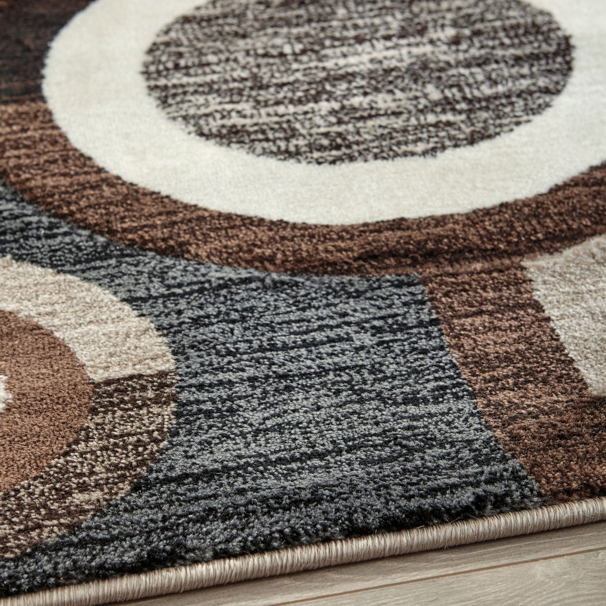 Guintte Modern Geometric Brown Area Rug Bold Design, photo 2 of 3