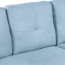 80.3" Pull Out Sofa Bed Modern Padded Upholstered Sofa Bed, Linen Fabric 3 Seater Couch with Storage Chaise and Cup Holder, Small Couch for Small Spaces