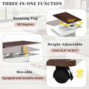 Adjustable End Table With Wheels, 360°Rotating Top And Storage Space by HouseOfZazla