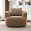 360° Swivel Barrel Sofa Chair With Throw Pillow, Upholstered Accent Chair by HouseOfZazla