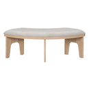 5-Piece Dining Table Set, 44" Round Dining Table with Curved Bench & Side Chairs for 4-5 People for Dining Room and Kitchen (Natural Wood Wash)