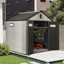 8x6FT Resin Outdoor Storage Shed with Lockable Door