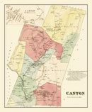 Vintage Map of Canton, Connecticut 1869