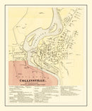 Vintage Map of Collinsville, Connecticut 1869