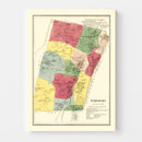 Vintage Map of Simsbury, Connecticut 1869