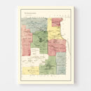 Vintage Map of Burlington, Connecticut 1869
