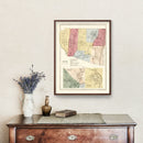 Vintage Map of Avon, Connecticut 1869