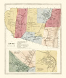 Vintage Map of Avon, Connecticut 1869