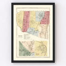 Vintage Map of Avon, Connecticut 1869