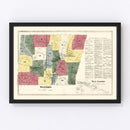 Vintage Map of Stafford, Connecticut 1869