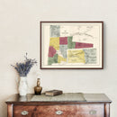 Vintage Map of Town of Ellington, Connecticut 1869
