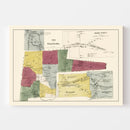 Vintage Map of Town of Ellington, Connecticut 1869