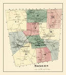 Vintage Map of Somers, Connecticut 1869