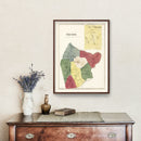Vintage Map of Columbia, Connecticut 1869