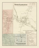 Vintage Map of South Glastenbury, Connecticut 1869