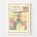 Vintage Map of Manchester, Connecticut 1869