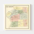 Vintage Map of East Hartford, Connecticut 1869