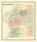 Vintage Map of East Hartford, Connecticut 1869