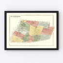 Vintage Map of South Windsor, Connecticut 1869