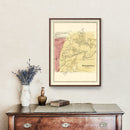 Vintage Map of Hazardville, Connecticut 1869