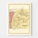 Vintage Map of Hazardville, Connecticut 1869