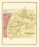 Vintage Map of Hazardville, Connecticut 1869