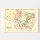 Vintage Map of Suffield, Connecticut 1869