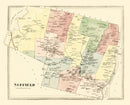 Vintage Map of Suffield, Connecticut 1869