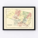 Vintage Map of Suffield, Connecticut 1869