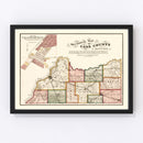 Vintage Map of Cass County, Illinois 1874