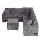 Sectional Sofa Pull-Out Sofa Bed Sleeper With A Storage Ottoman, Three Pillows And Charging Devices For Living Room by HouseOfZazla
