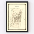 Vintage Map of Hightstown, New Jersey 1875