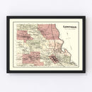 Vintage Map of Lowville Township, Lewis County, New York 1875
