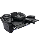Home Theater Seating Manual Recliner Chair With Center Console And Led Light Strip For Living Room by HouseOfZazla